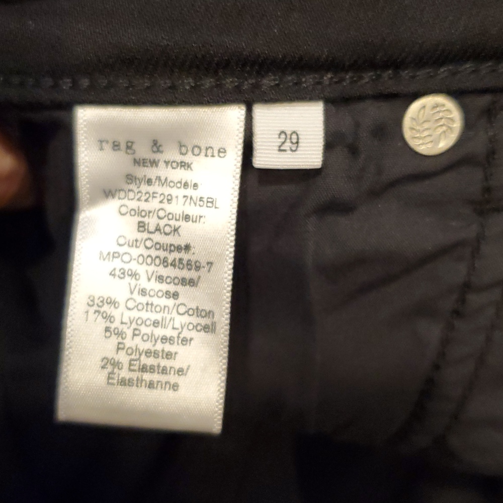 Rag & Bone Casey High-Rise Flared Ankle Jeans In Black Size 29 NWT'S - Picture 11 of 11